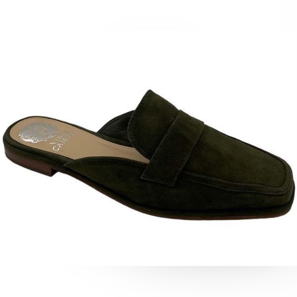 Vince Camuto Dark Suede Slip-On Loafers Mules